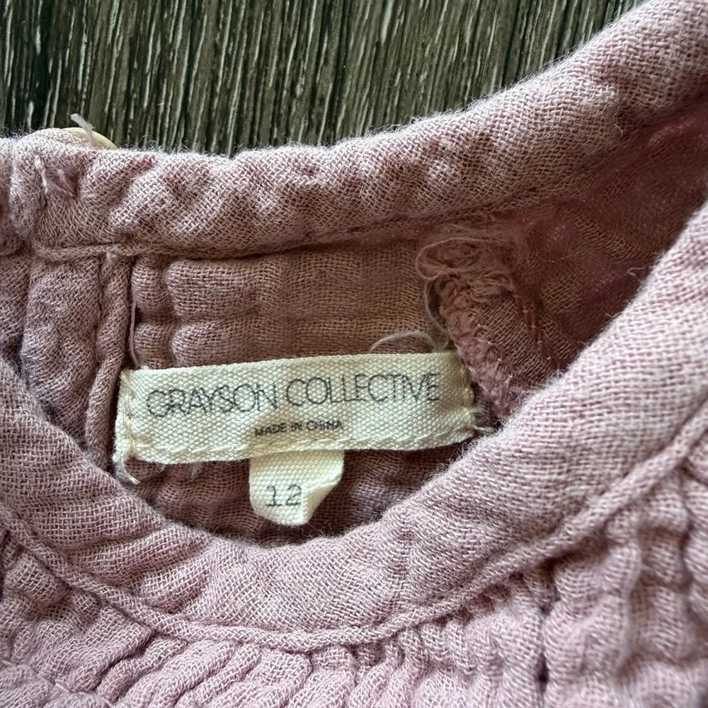 Grayson Collective Pink Gauze Baby Romper